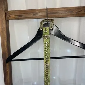 NWOT BB Simon Crystal Western Leather Belt Lemon Lime Snakeskin-VERY FUN! B.B. Simon | Accessories | Nwot Bb Simon Crystal Western  main image 2